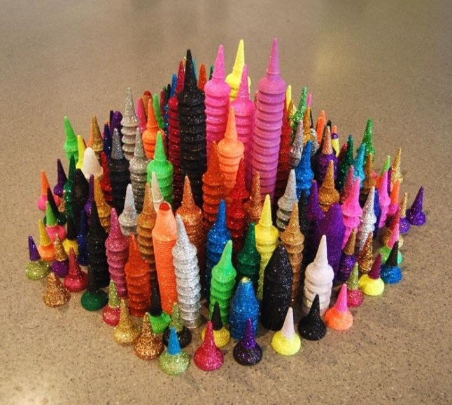 Chila Kumari Burman CORNETS AND SCREWBALLS 2010 Medium biscuit, plastic and glitter