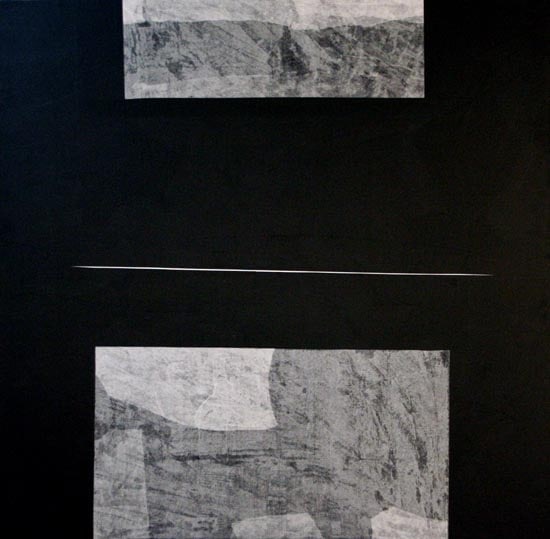 Yogesh Rawal UNTITLED 11 2007 Tissue paper, cellulose & synthetic resin on wood 48 x 48 in.