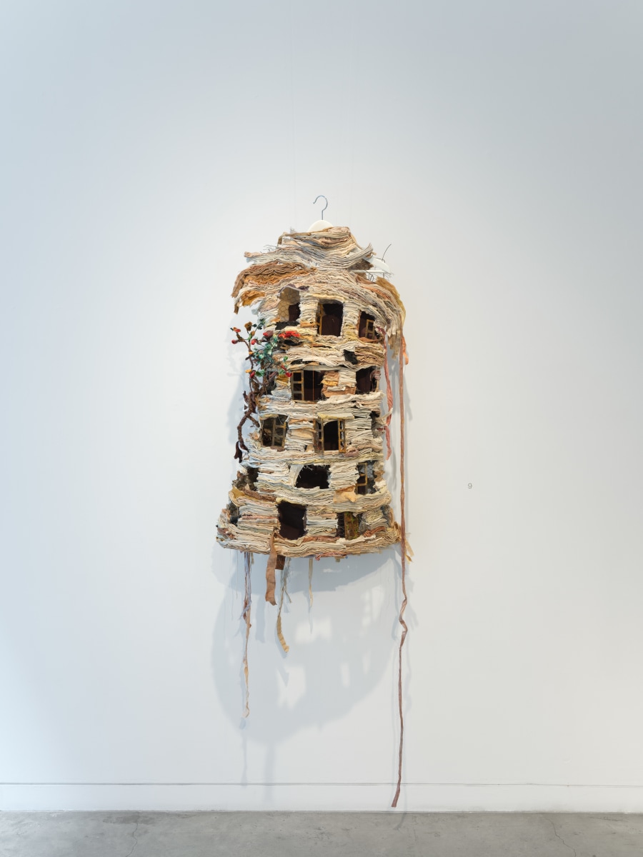 Ruby Chishti Mother, Wake Me Up At 7:00 2020 Recylcled fabric, thread, wood, paint, wire mesh 38h x 23w x 9d in