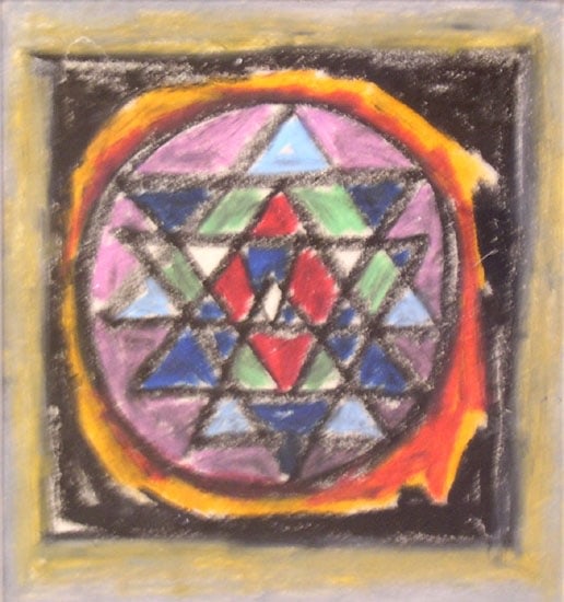 Biren De UNTITLED SKETCH (STAR - BLUE, GREEN, RED) Crayon on paper 5 x 4 in.