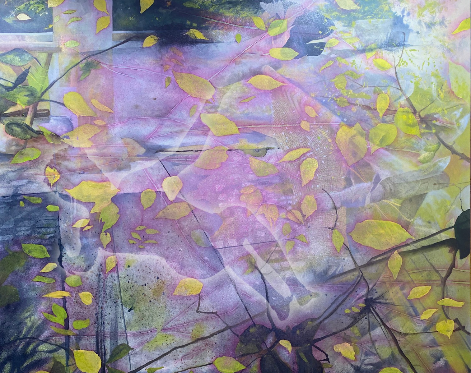 Nitin Mukul Levitators, 2022 Oil and acrylic on canvas 48h x 60w in