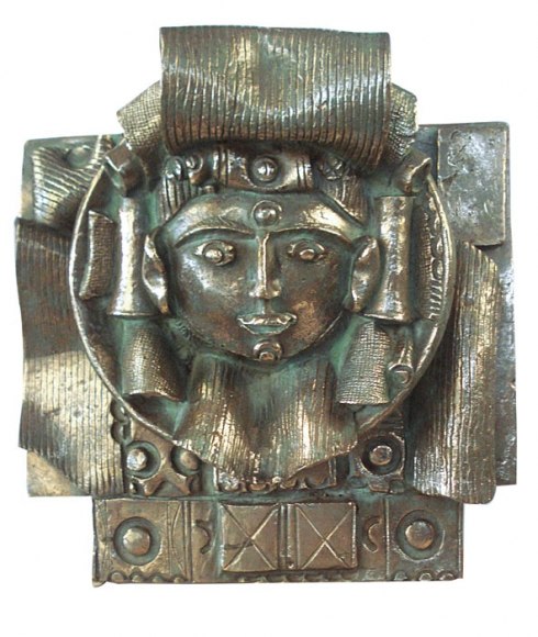 Laxma Goud PORTRAIT RELIEF 8 2007 Bronze 17 x 17 x 4 in.