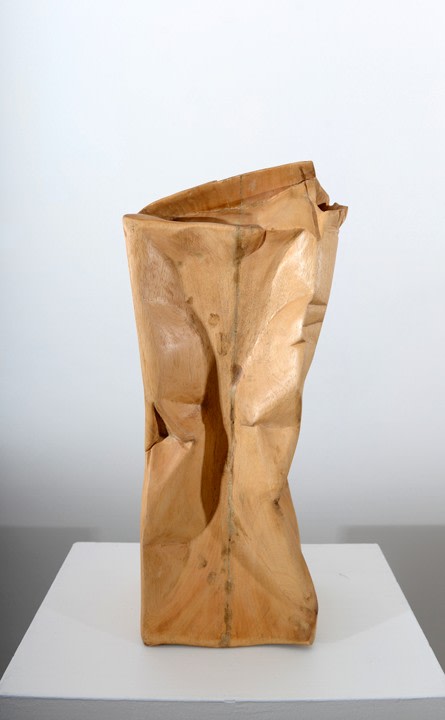 Debanjan Roy, Untitled (Juice Box), 2013, carved wood, 21 x 10 x 7 in