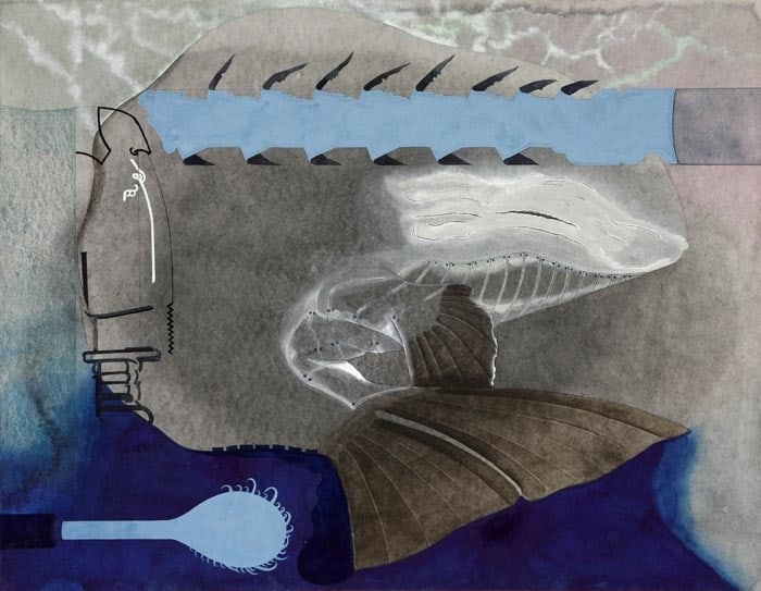 Anandajit Ray TOTEM PROPOSAL (C) 2009 Watercolor, gouache, aquarelle pencil on paper 19.5 x 25.5 in