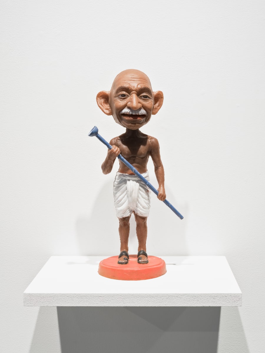 Debanjan Roy Toy Gandhi 7 (Small Bobblehead) 2019 Silicone and automotive paint 16 x 12 x 8 in