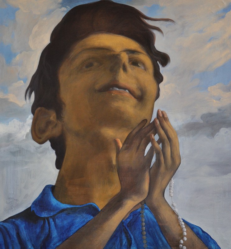 Salman Toor THE BELIEVER WITH TASBI 2013 Oil on linen 29 x 27 in.