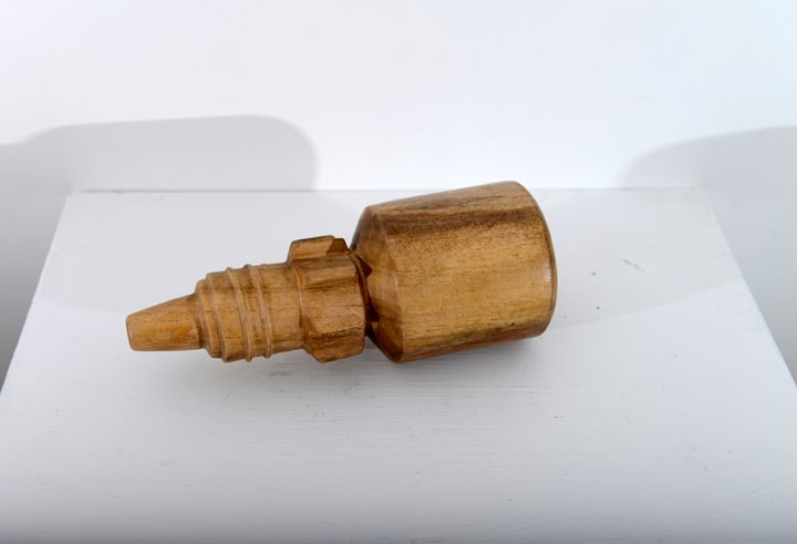 Debanjan Roy, Untitled (Eye Dropper), 2013, carved wood, 10 x 4 x 4 in
