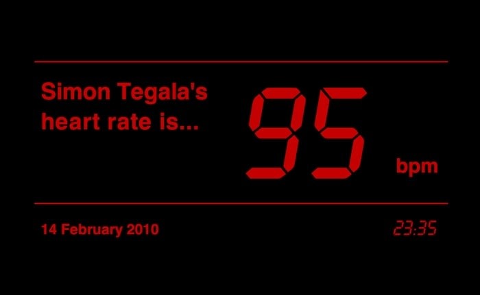 Simon Tegala ANABIOSIS: 14 February 2010 High-definition computer display Duration: 24 hours