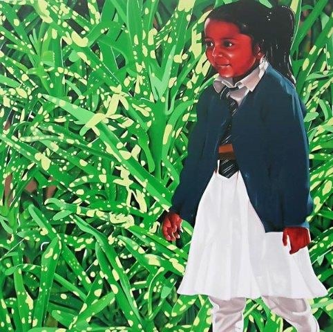 Binoy Varghese Multi-Story's / Stories 2008 Acrylic on canvas 72 x 72 in.