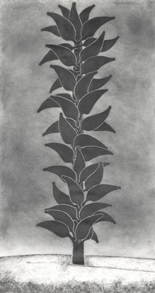 Debnath Basu BANANA STALK OF A HYBRID KIND 2007 Mixed media on paper 56 x 30 in.