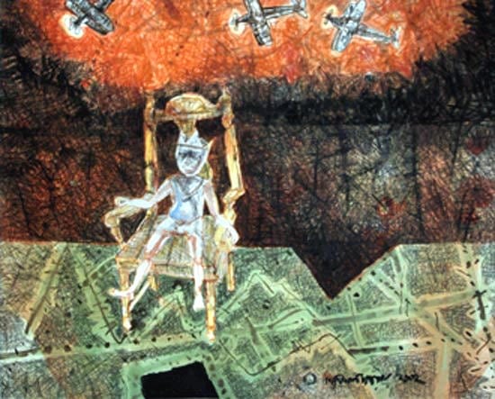 Shyamal Dutta-Ray THE GENERAL 2002 Mixed media on paper 20.5 x 24 in.