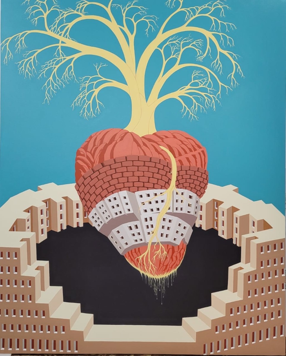 Gigi Scaria Sprout, 2022 Acrylic on canvas 60h x 48w in