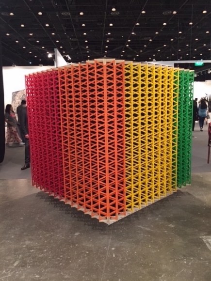 Rasheed Araeen Black Cube Holding Together The Colors Of The Rainbow 2016 & 2017 Wood and paint 74 x 74 x 74 in.