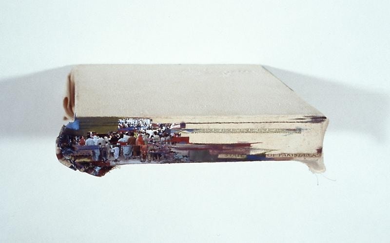 Saad Qureshi WE THE PEOPLE 2008 Oil and photograph on canvas 8 x 8 in.