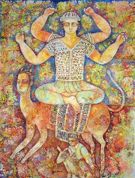 Sakti Burman DIVINITY 2007 Oil on canvas 45.5 x 34.5 in.