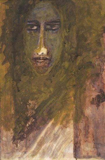 Rabindranath Tagore WOMAN 1939 Watercolour and coloured ink on paper 16 x 9.5 in. NFS