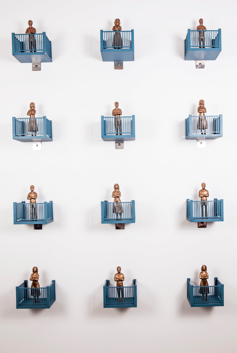 Gigi Scaria Trial, 2017 Bronze and plastic 7 x 4 x 5 in. (x12)
