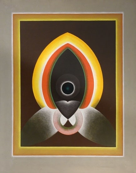 G.R. Santosh UNTITLED (GREY BORDER) Oil on canvas 50 x 40 in. SOLD