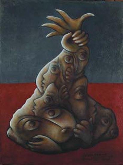 Sanat Kar SERIES IKEBANA 5 2003 Tempera on board 15 x 12 in.