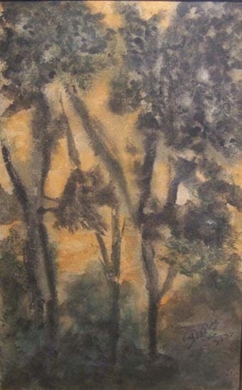 Rabindranath Tagore UNTITLED (FOREST) ND Coloured ink and wash on paper 9 x 5.5 in.
