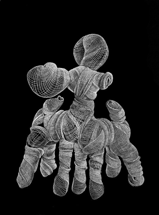 Adeel uz Zafar SEVEN LEGGED FAWN (DRAWING APPENDAGES SERIES) (Ed. of 25) 2013 Etching on Velin Arches 300gsm paper 15.75 x 12 in.
