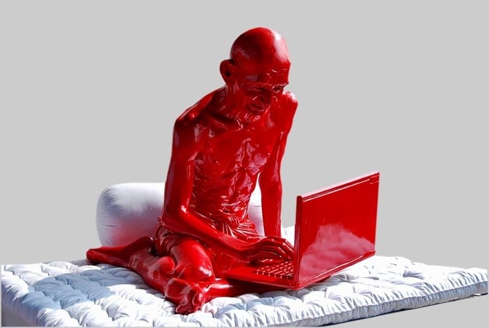 Debanjan Roy India Shinning I (Gandhi and the Laptop), 2007 Fiberglass and paint 27h x 46w x 30d in