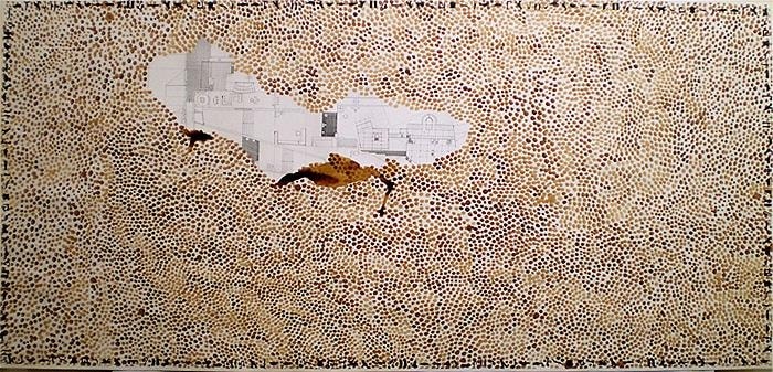 M. Pravat STILL UNDER CONSTRUCTION - 2 2010 Graphite, watercolor, Indian ink and coffee on paper 30 x 60 in. NFS