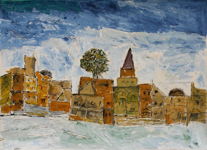 Ram Kumar UNTITLED ABSTRACT 11 (TOWNSCAPE) 2013 Acrylic on paper 22.5 x 30 in.