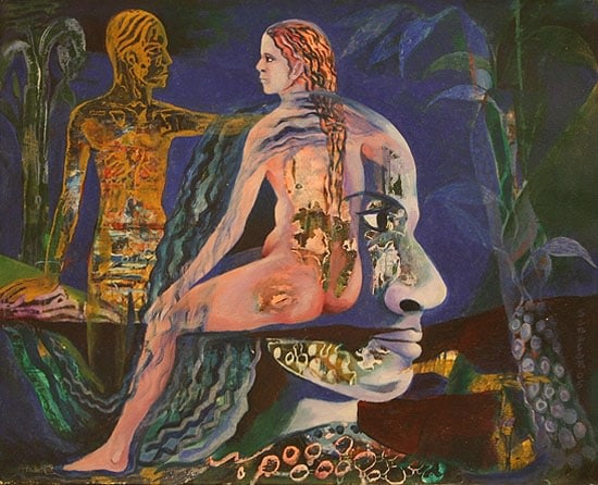Sanatan Saha UNTITLED (BLUE) 2007 Acrylic and oil on canvas 15 x 18 in.