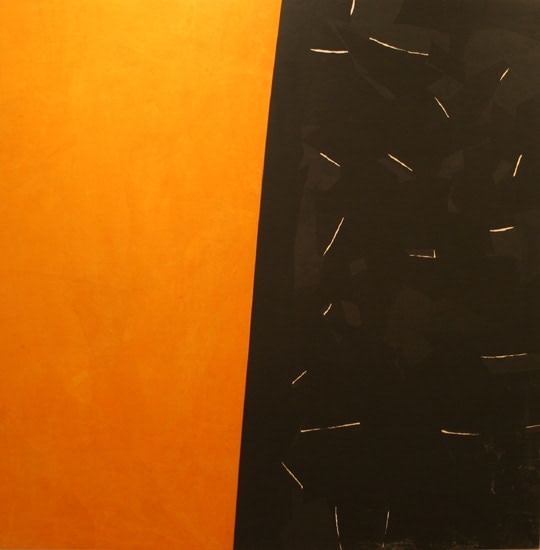 Yogesh Rawal OPPOSITES 2006 Tissue paper, cellulose & synthetic resin on wood 48 x 48 in.