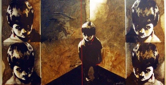 Yusuf Arakkal THE STREET - XV Acrylic and oil on canvas 96 x 48 in. NFS