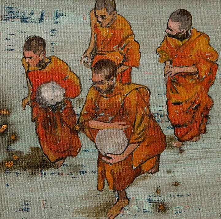 G. R. Iranna BIKSHU 1 2013 Acrylic on canvas 12 x 12 in.
