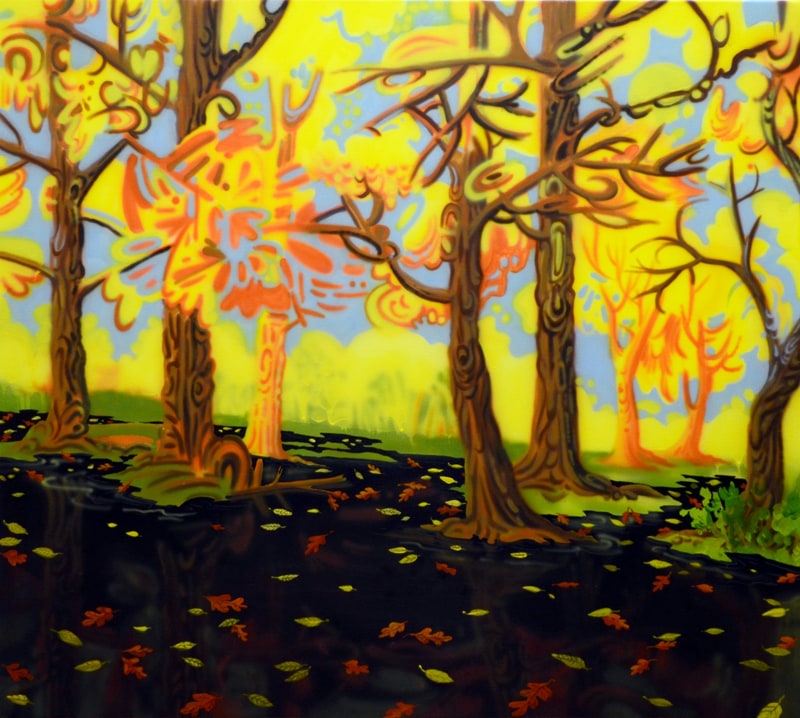 Mala Iqbal BLACK POOL 2012 Acrylic on canvas 34 x 38 in.