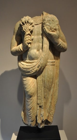 Devotee Ancient Region of Gandhara, Kushan Period 2nd/3rd Century Schist Height: 26.5 in. NFS