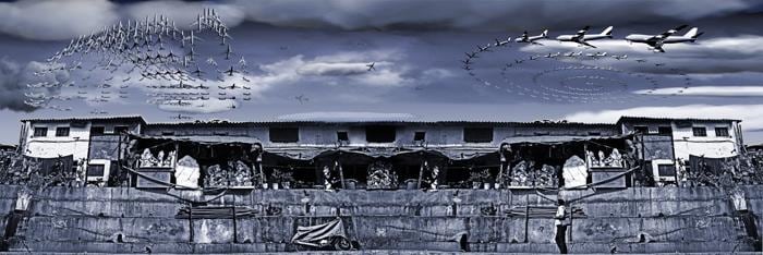 Baiju Parthan Chorus 2011 Lenticular Print 45 x 135 in. (triptych)