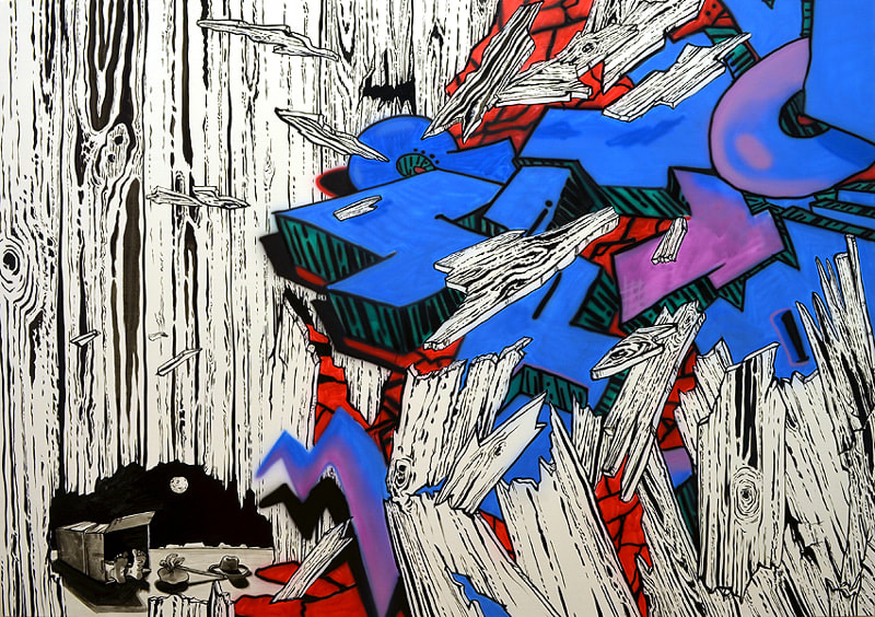 Mala Iqbal MAKE A BREAK 2012 Acrylic on canvas 42 x 60 in.