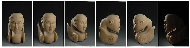 Mayyur Gupta GUARDIAN II 2008 Wood UNAVAILABLE 18.5 x 11 x 12 in. (Multiple views of the same sculpture)