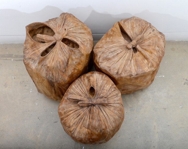 Debanjan Roy UNTITLED (GARBAGE BAGS) 2013 Wood Height: 16 in. (Each)