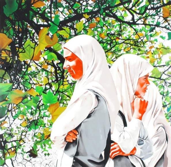 Binoy Varghese REFUGEES / THEIR OWN LANDS - III 2009 Acrylic on canvas 60 x 60 in.