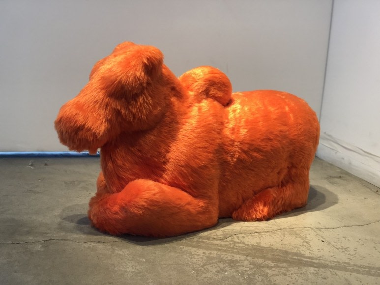Arunkumar H. G. Sitting Bull (Nandi - Color) 2018 Plush on fiberglass 20 x 25 x 12 in.