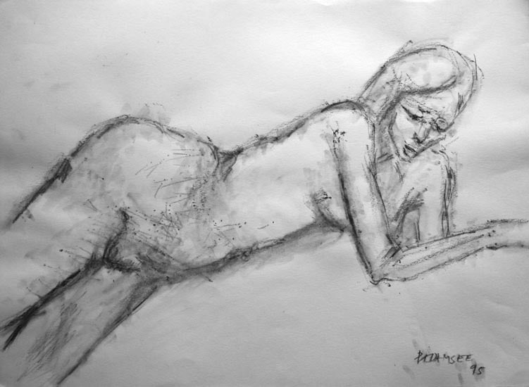 Akbar Padamsee NUDE 5 1995 Pencil on paper 11 x 15 in.