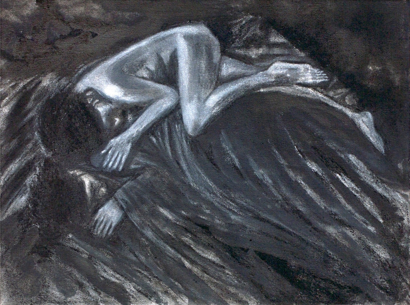 Sharmistha Ray NUDE 2 2013 Charcoal and ink on canvas 12 x 16 in.