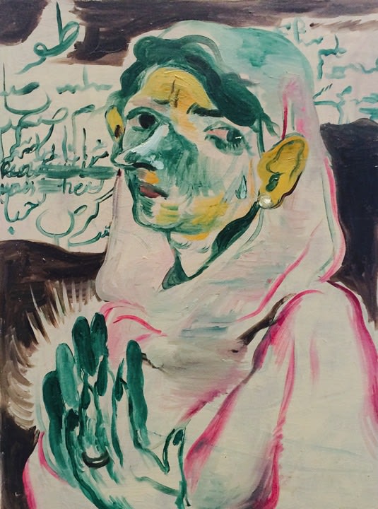 Salman Toor, Mother, 2015, Oil on board, 12 x 9 x 1 in