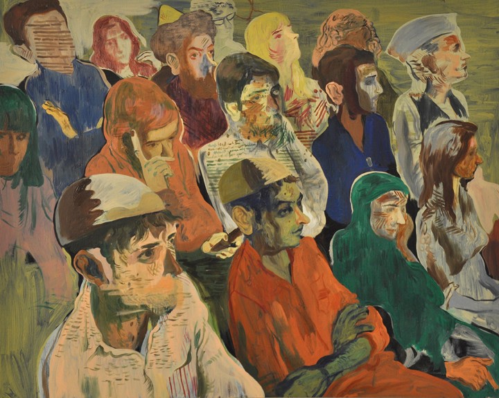 Salman Toor Imaginary Multicultural Audience 2016 Oil on panel 24 x 30 in.