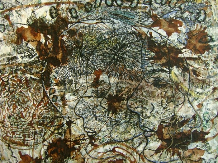 Jayashree Chakravarty JOURNEY 2 Mixed media on paper 56 x 66 in.