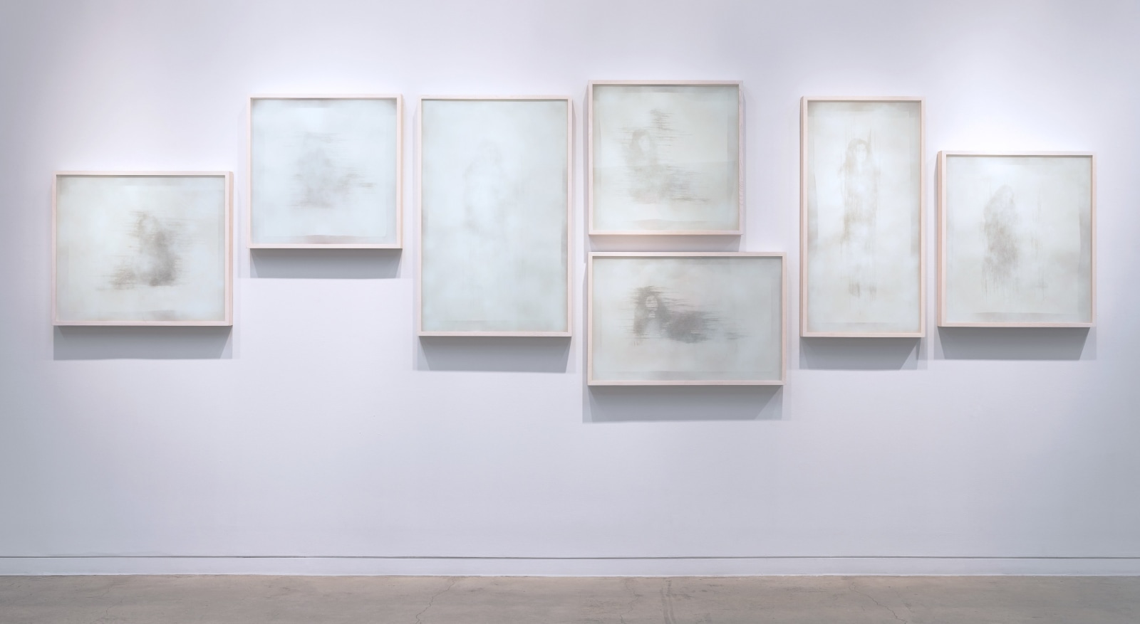 Negin Mahzoun Haft Paykar series, 2019 Print on linen, black thread, acrylic Dimensions variable