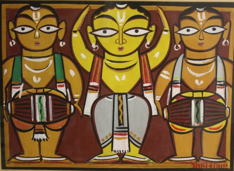 Jamini Roy Untitled (Dancer with Drummers) n.d. Gouache on card 13 x 18 in.