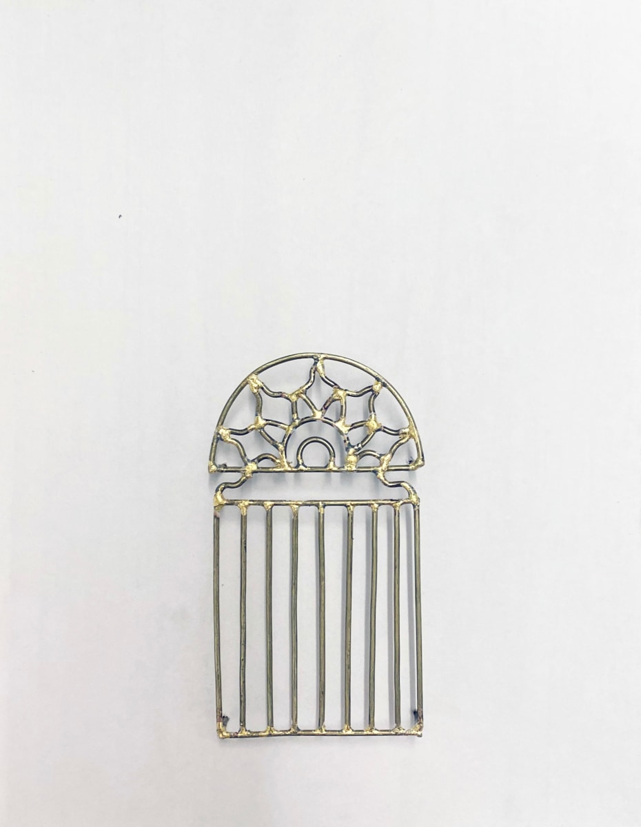 Najmun Nahar Keya Yume-no-sen (19) Gas welded brass and gold leaf on Japanese paper, wood, archival glue 16 x 11.5 in. 2019