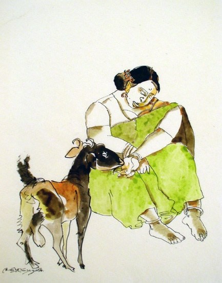 Laxma Goud WC DRAWING 9 Watercolor and ink on paper 11 x 9 in.