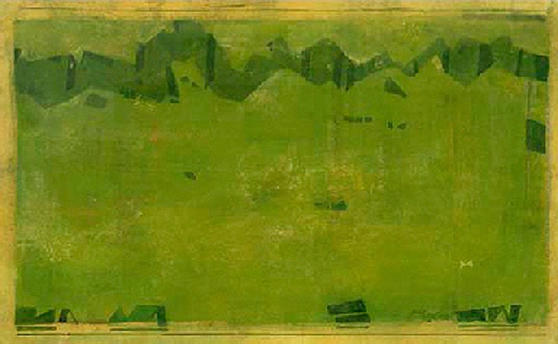 Ganesh Haloi Untitled (Green Landscape) 2005 Gouache on paper 19 x 30 in.